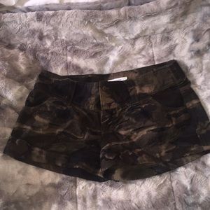 Army fatigue short shorts.